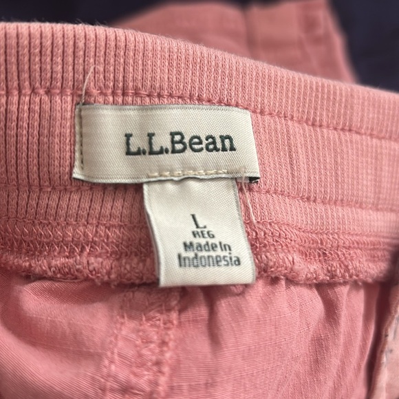 L.L. Bean Pink Pull On stretch Capri pants with Drawstring Waist size L - Picture 8 of 8